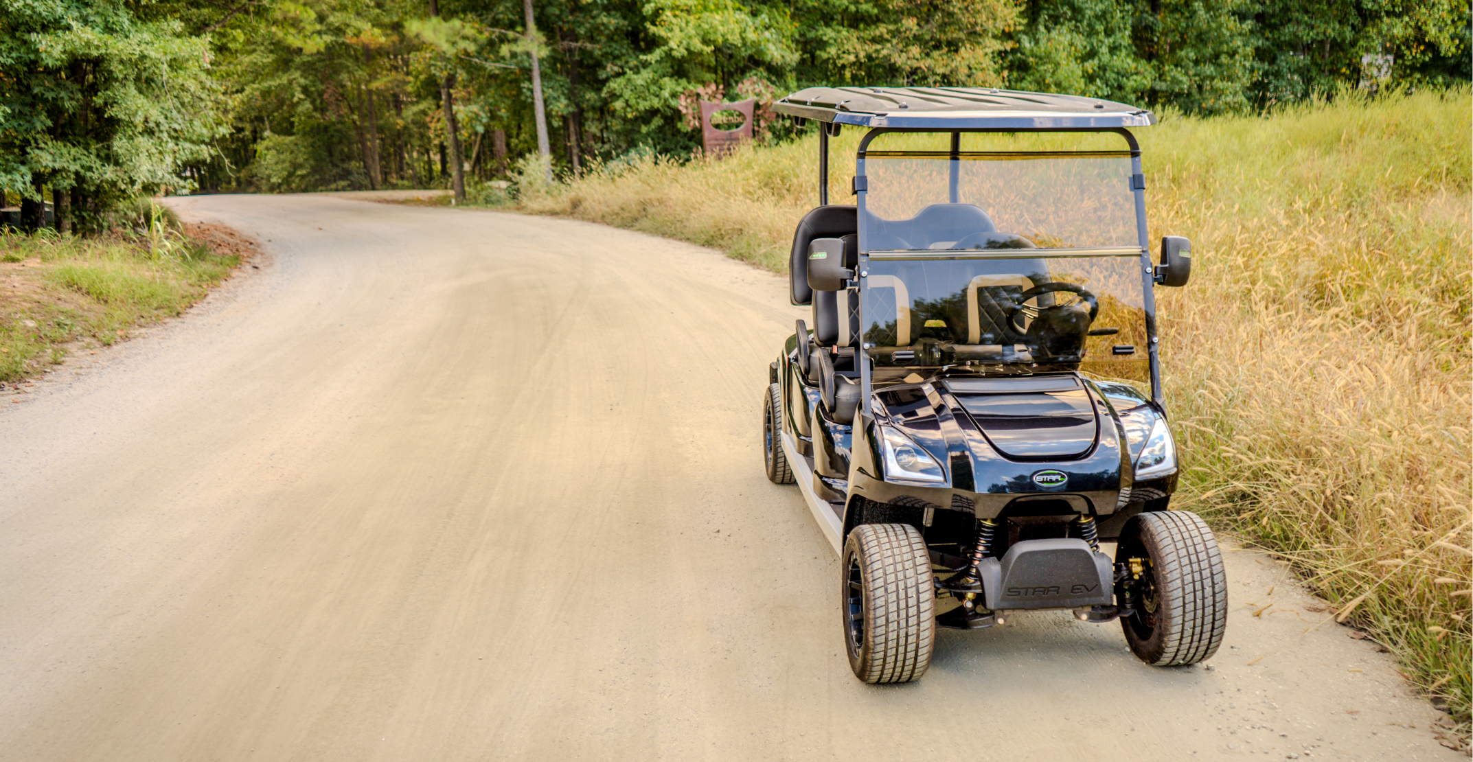 STAR EV Golf Cart on a dirt road